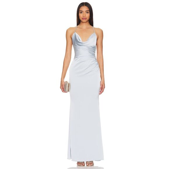 Katie May Ryder Gown in Celestial Blue Small New Womens Maxi Dress -  www.benaras.co